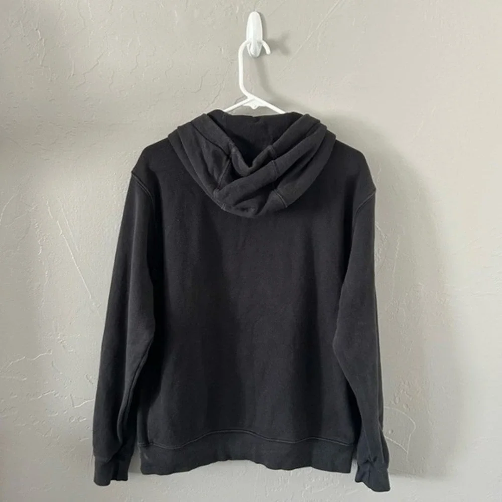 🔥🔥‎ NIKE Essential embroidered Black Fleece Pullover Hoodie Men Sz Med. - GUC